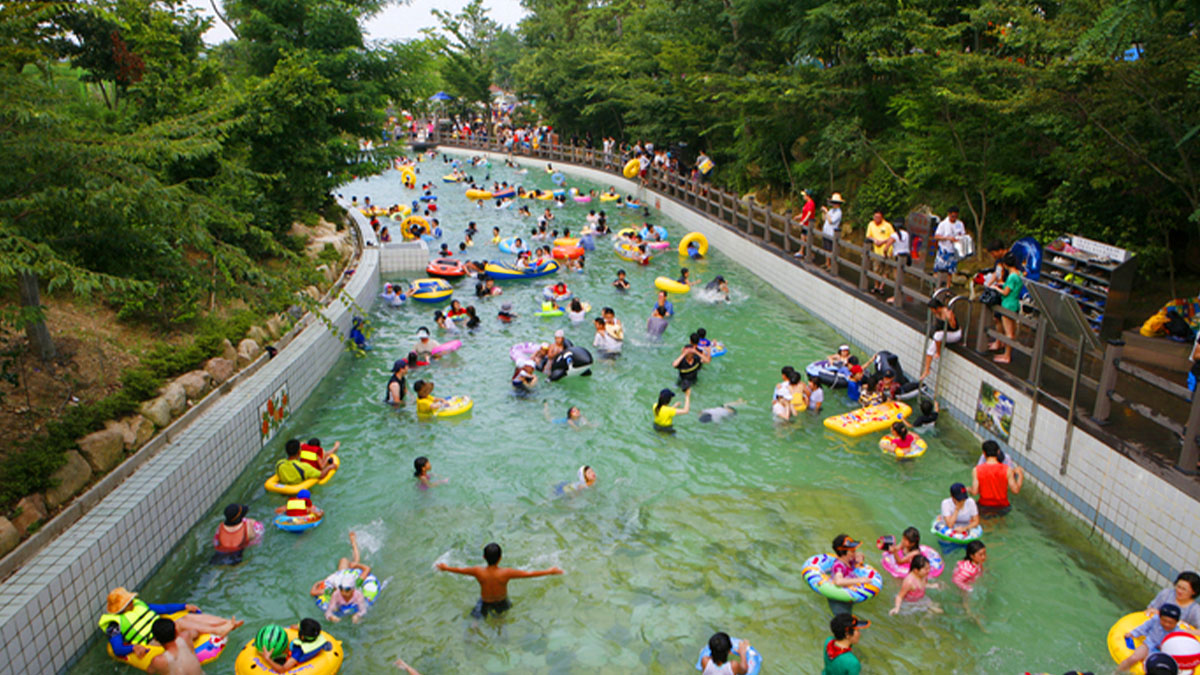 월출산기찬랜드 물놀이