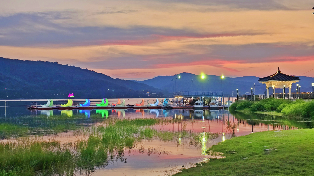 경주 보문호 일몰 풍경 / 사진=경주문화관광